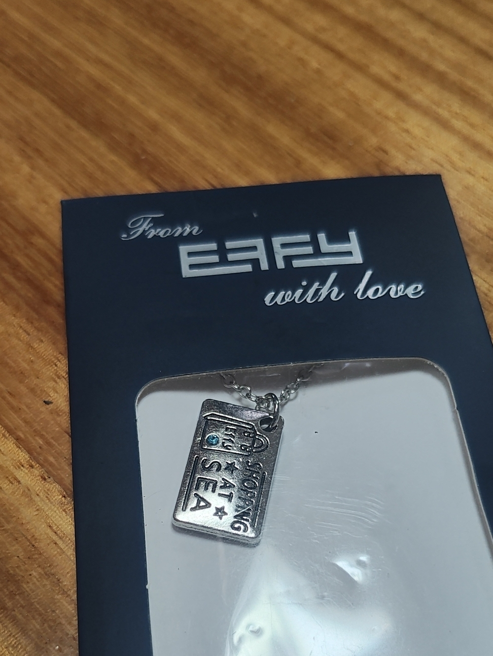 Silver 'Shopping at Sea' Pendant Necklace - Silver
